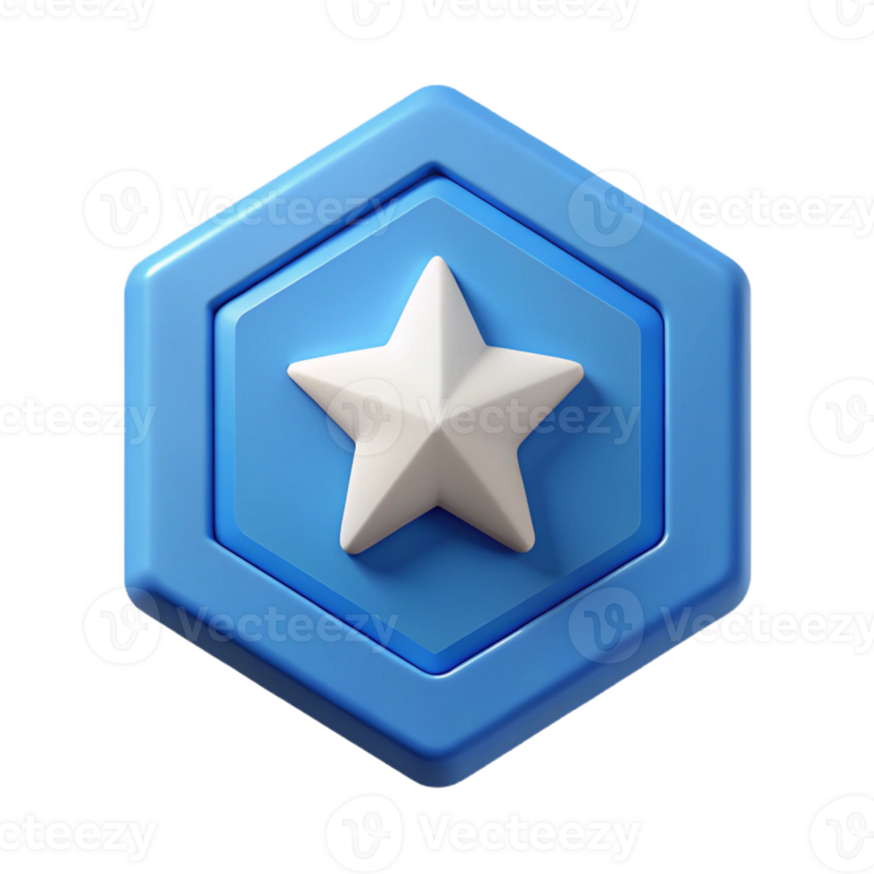 unparalleled renaissance Hexagon shape with a central star. Crisp edges, symmetrical, flat color with Scalable Design. studio quality png