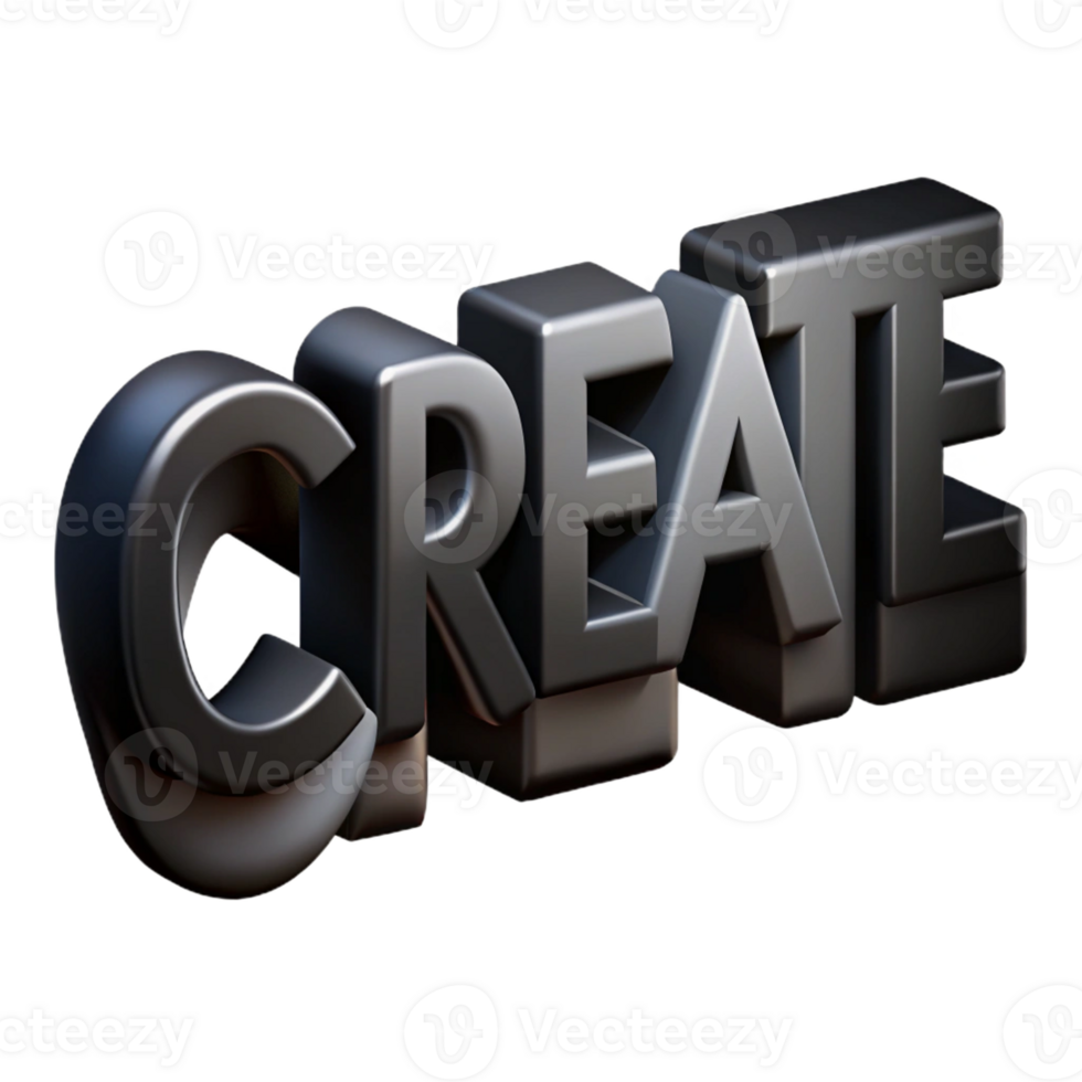 stunning contemporary The word CREATE in a bold, geometric font. Flat black with Scalable Design. original png