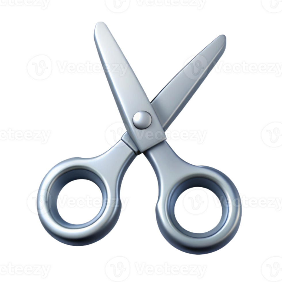 gorgeous urban Clean lines scissors icon with symmetrical blades, flat silver color, with Scalable Design. elite png