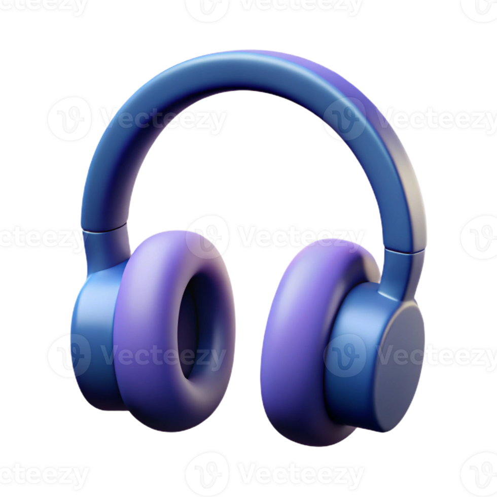 vibrant bold modern Headphone silhouette with circular earcups. Minimal design, flat color, clean lines with Scalable Design. 4K png