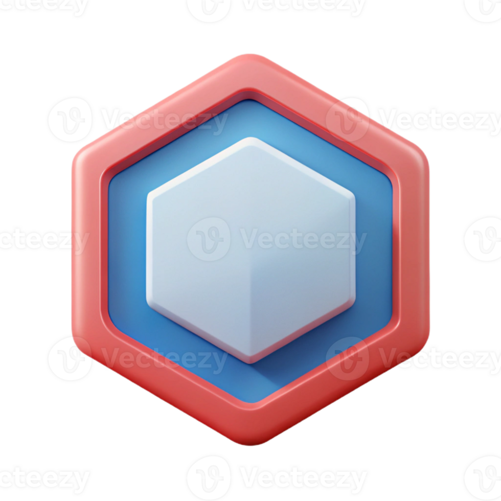playful spectacular Hexagon badge, bold outline, crisp edges, flat color, minimal with Scalable Design. original png