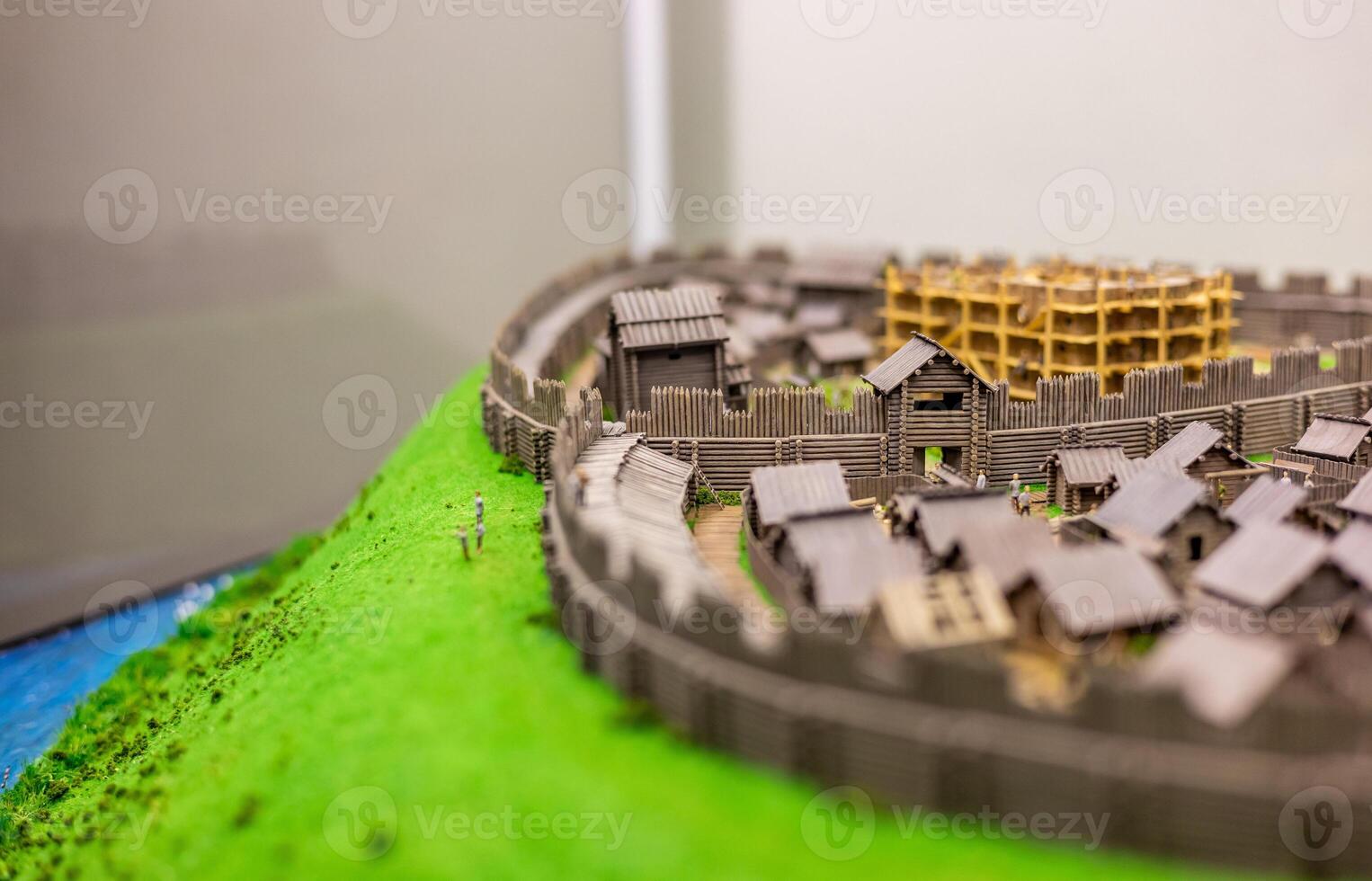 A model of a medieval town on display photo
