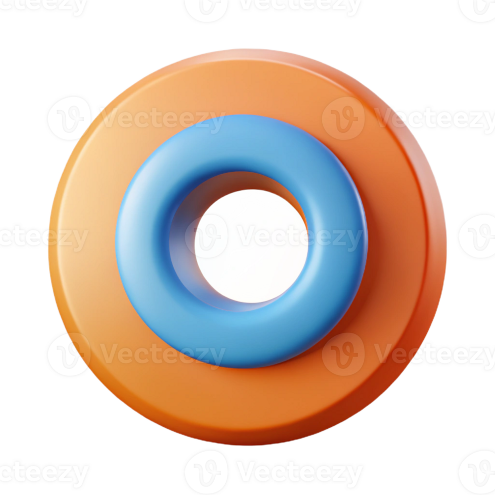 picturesque contemporary Symmetrical O constructed from concentric circles. Flat color, clean lines with Scalable Design. masterfully captured png