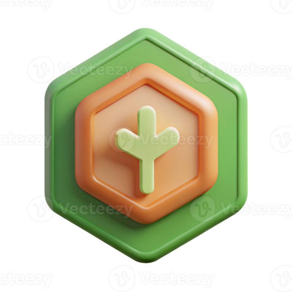 mesmerizing classic Hexagonal badge with a simple tree icon. Minimal, flat color, single-weight stroke with Scalable Design. authentic png