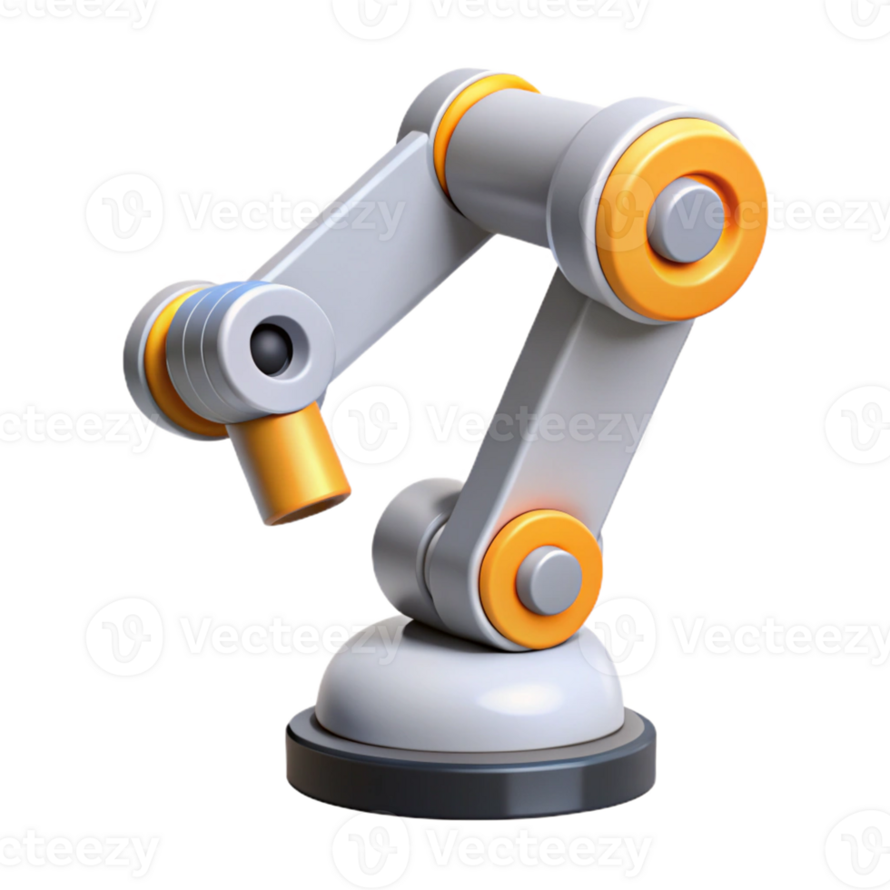 enchanting dynamic futuristic Clean lines depicting a simplified robot arm. Flat color, minimal with Scalable Design. 8K png