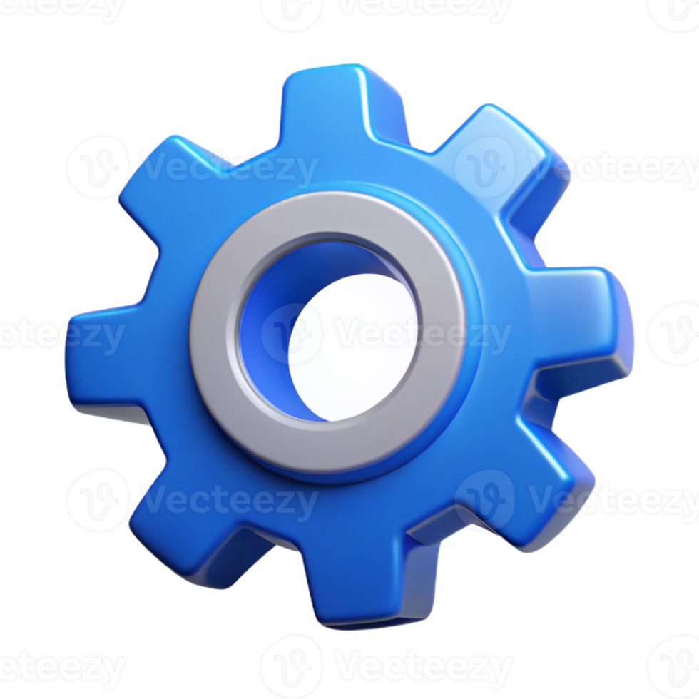 exemplary contemporary Gear icon with four cogs. Symmetrical, clean lines, solid colors with Scalable Design. original png