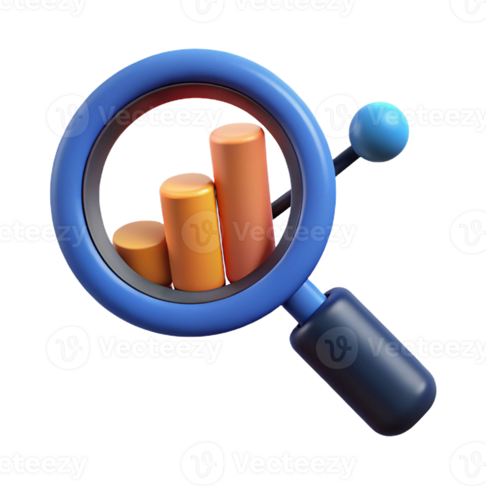 mesmerizing inspired Magnifying glass over a data point, flat color. Clean lines, with Scalable Design. png