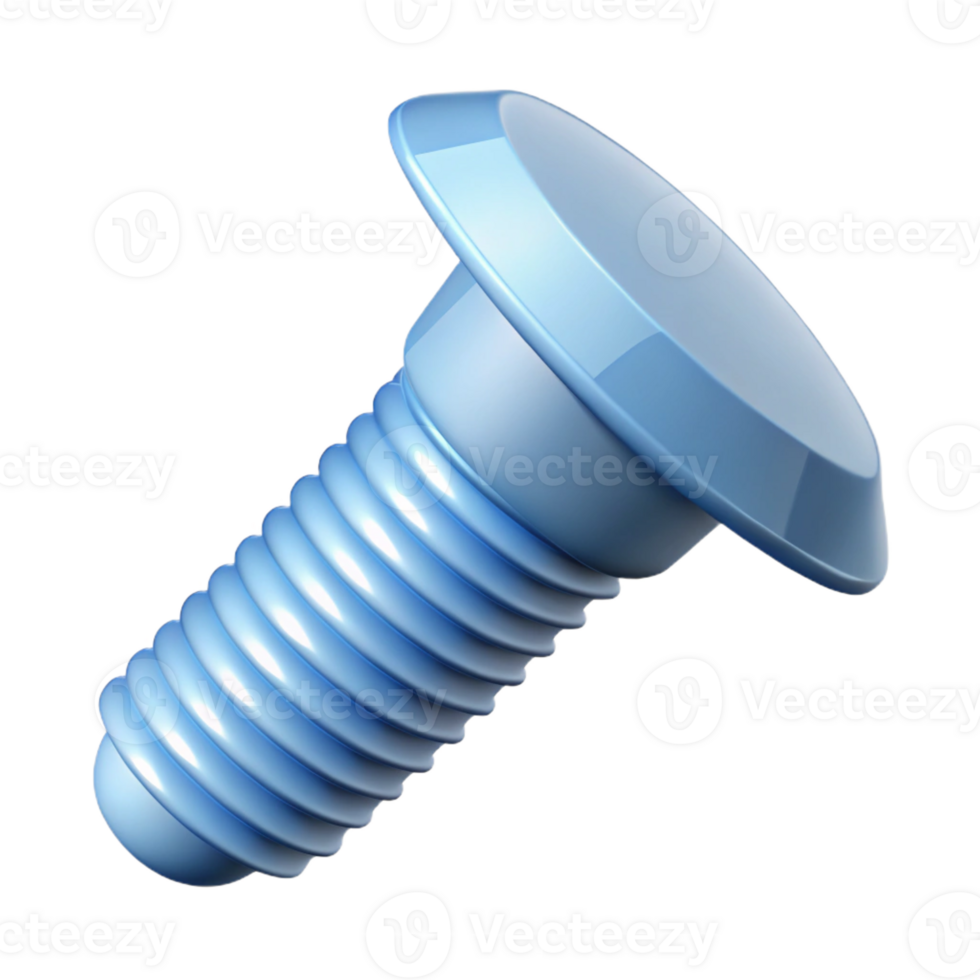 passionate captivating Flat color technical drawing of a screw. Minimal design, clean lines with Scalable Design. perfect clarity png