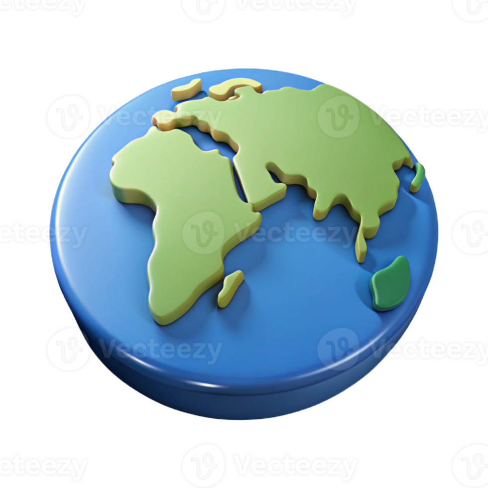 whimsical vibrant World map with highlighted continent. Single-weight stroke, flat color, minimal design with Scalable Design. luxury png