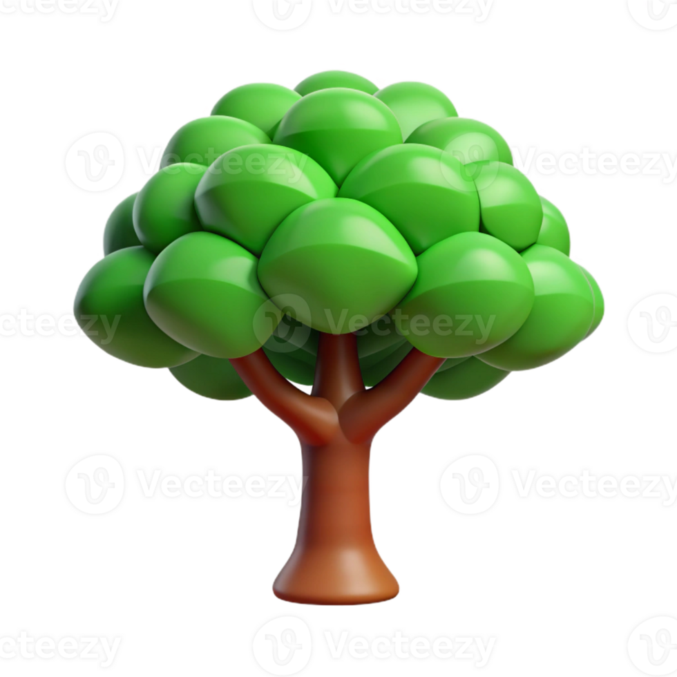 alegre extraordinário peso único acidente vascular encefálico árvore com plano verde folhas. fresco arestas com escalável Projeto. original png