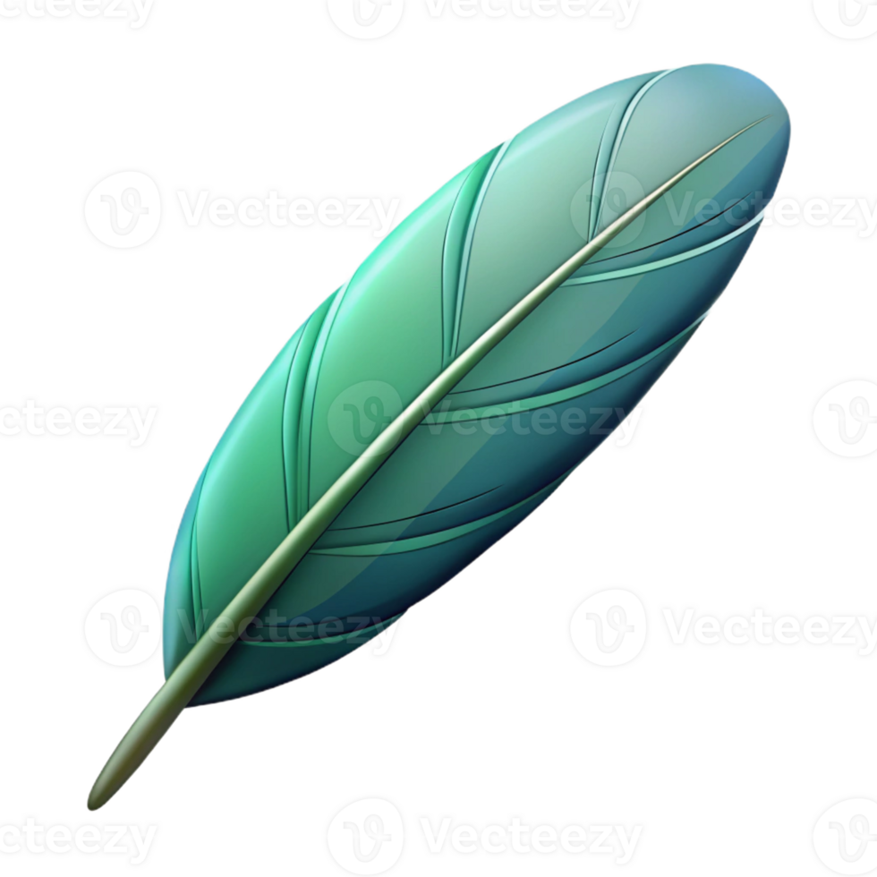 vibrant whimsical mid-century Symmetrical feather with clean lines. Flat color, sharp edges. with Scalable Design. fine detail png