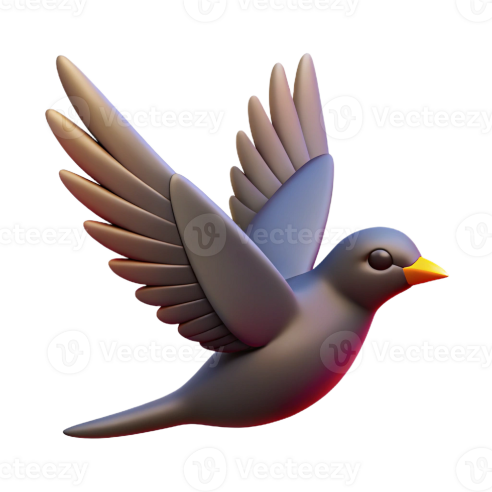 radiant passionate contemporary Silhouette of a flying bird. Clean lines, flat color, with Scalable Design. refined png