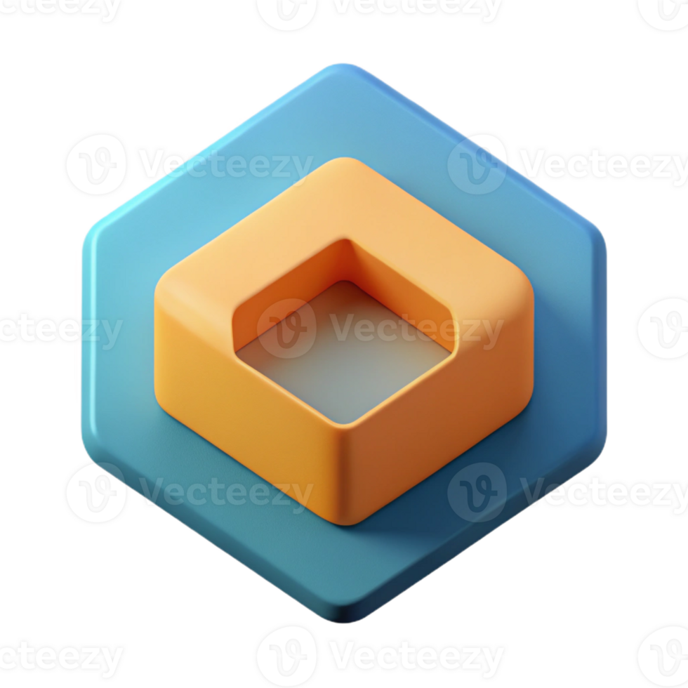standout minimalist Isometric cube with clean lines and flat red color with Scalable Design. precision png