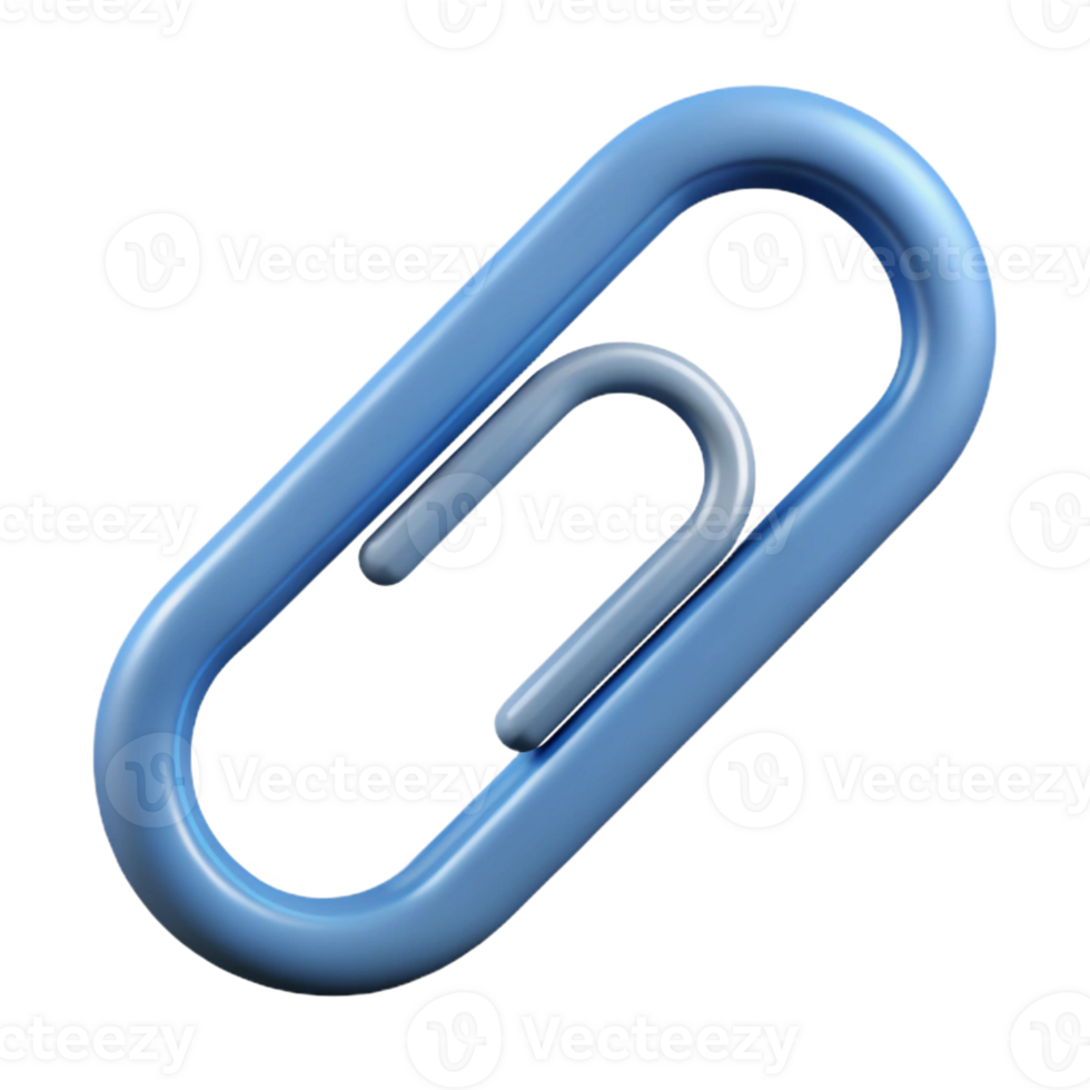 signature art deco Paperclip icon. Bent wire shape. Single-weight stroke, flat color with Scalable Design. 4K png