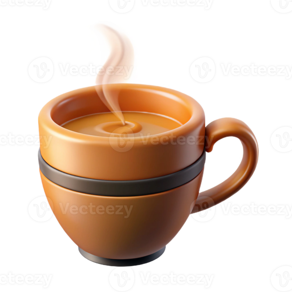 quintessential retro Coffee cup with steam lines. Minimal design, crisp edges, flat color with Scalable Design. premium png