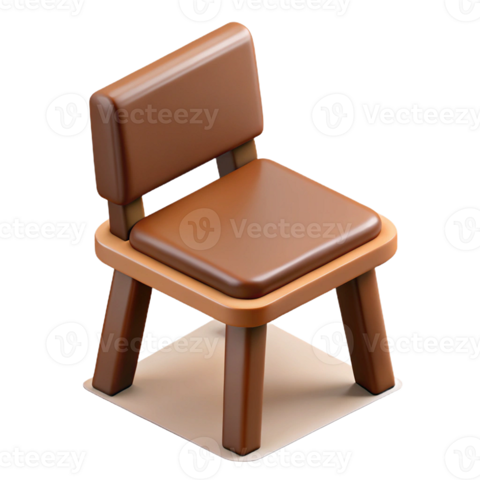 nostalgic immaculate Scalable isometric chair with single-weight stroke and a brown seat with Scalable Design. luxury png