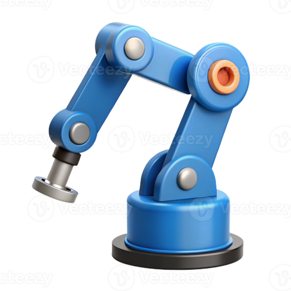 notable creative Flat color blueprint of a robot arm. Clean lines, with Scalable Design. precision png