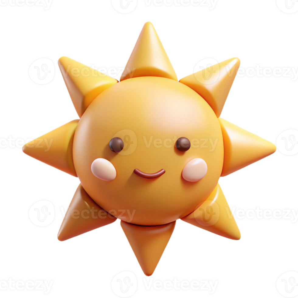 notable vintage Sun character with eight triangular rays. Symmetrical, flat color, with Scalable Design. masterfully captured png