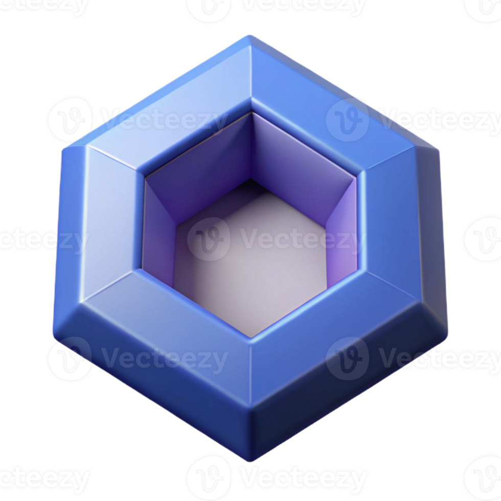 gorgeous melancholic organic Symmetrical isometric decagon with Scalable Design. sharp png