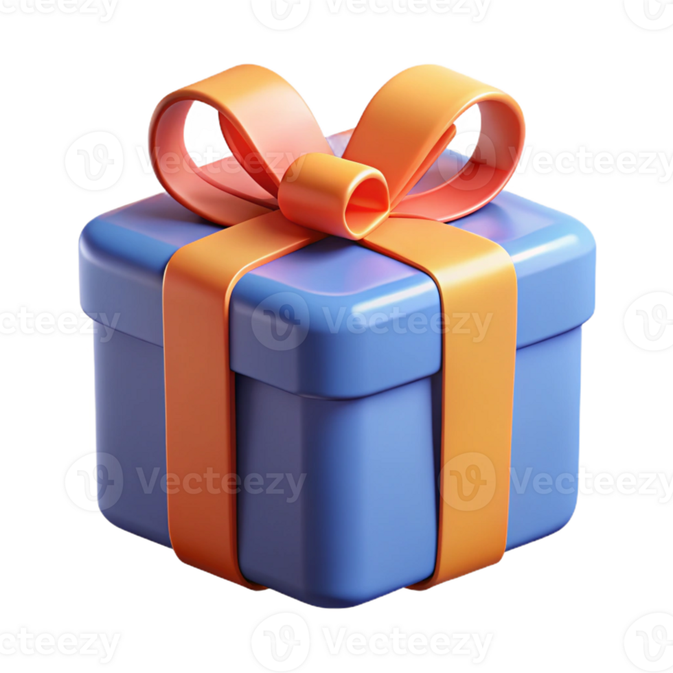 mysterious impressive Gift box with ribbon and bow. Minimal design, crisp edges, flat color with Scalable Design. ultra HD png