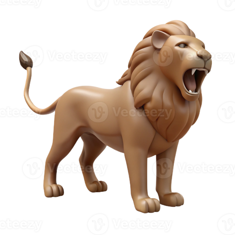 serene vintage Silhouette of a roaring lion. Single-weight stroke, flat color, clean lines with Scalable Design. professional png