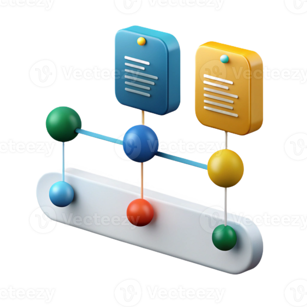 hypnotic exemplary Infographic timeline with three milestones, clean lines, flat color with Scalable Design. png