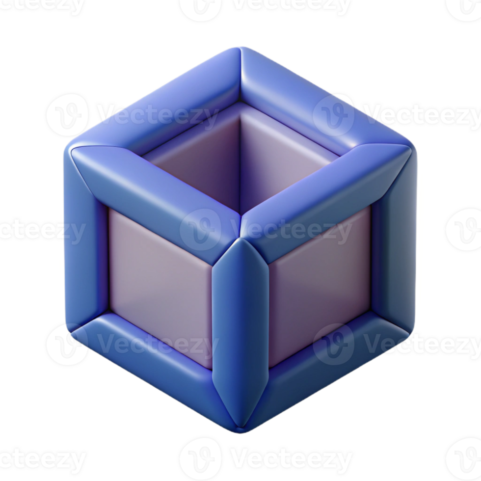 impressive signature Geometric cube. Flat color, symmetrical design with Scalable Design. png