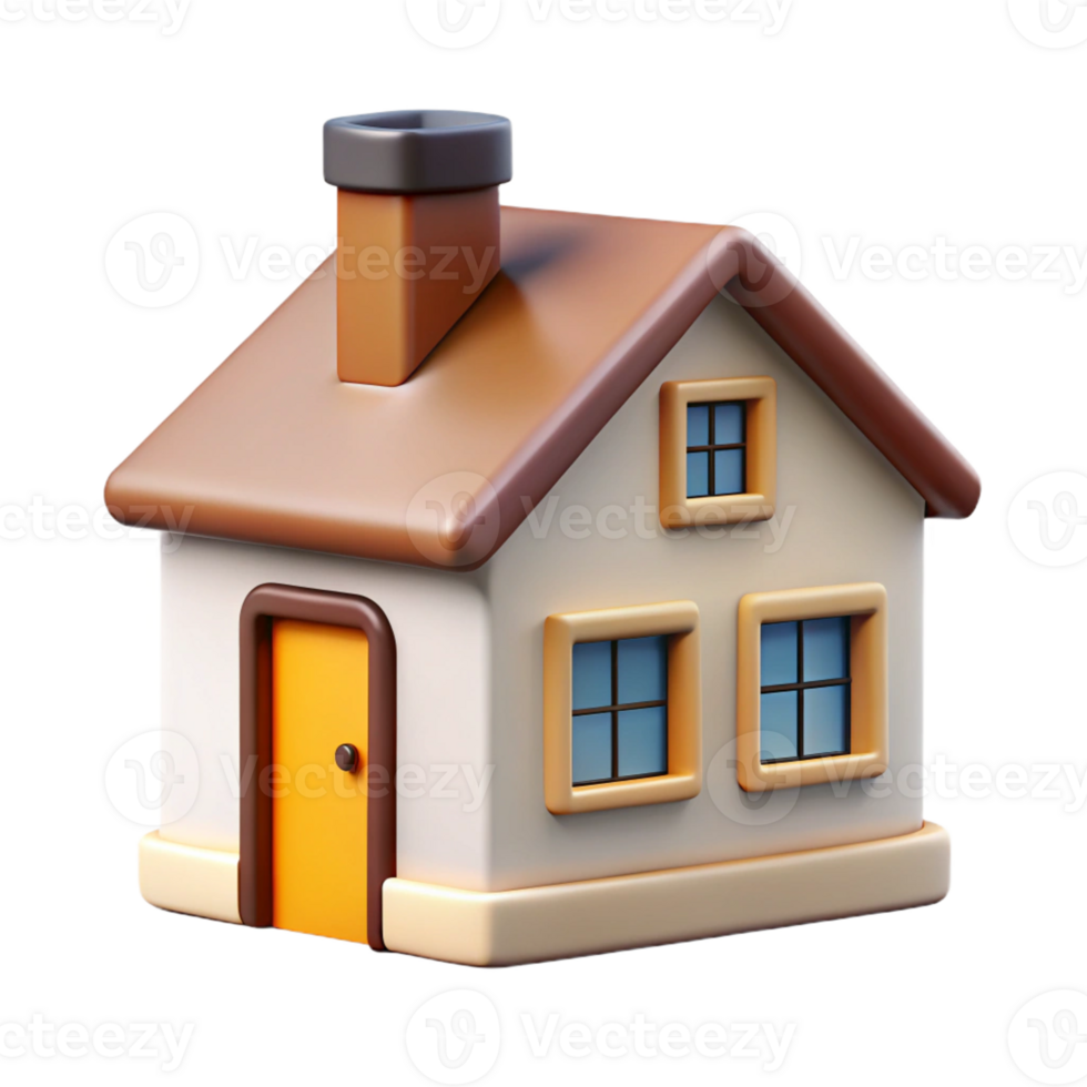 timeless renaissance House with a chimney and square windows. Clean lines, crisp edges, with Scalable Design. high quality png