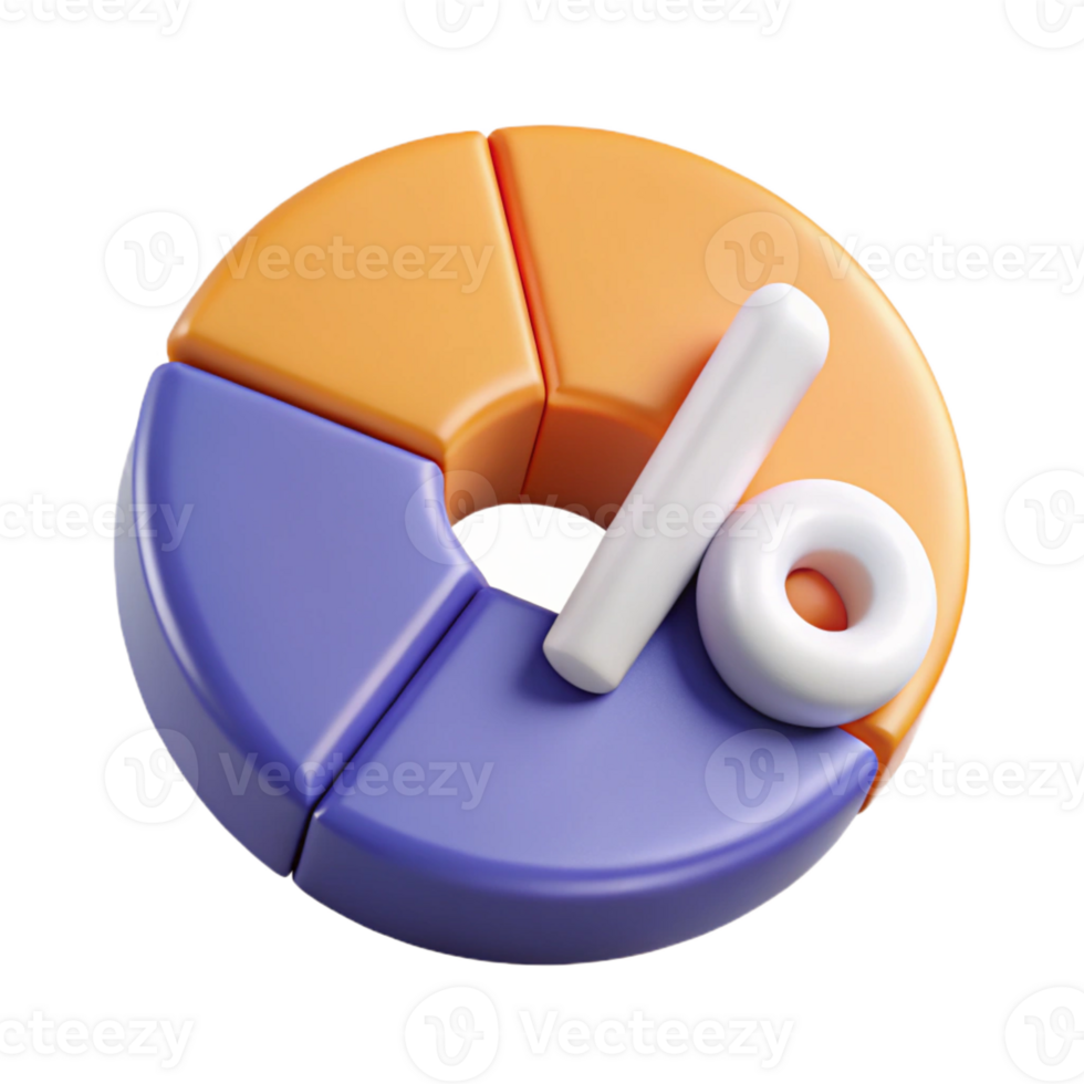 deslumbrante distintivo percentagem placa com interior segmentos representando proporções. fresco arestas, escalável, plano cor com escalável Projeto. png