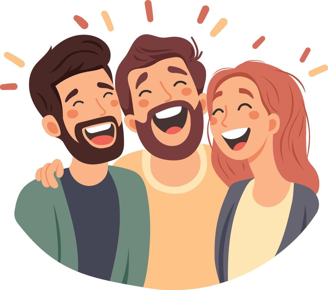 Happy people Cartoon, illustration. 1 April clipart, elements. set vector