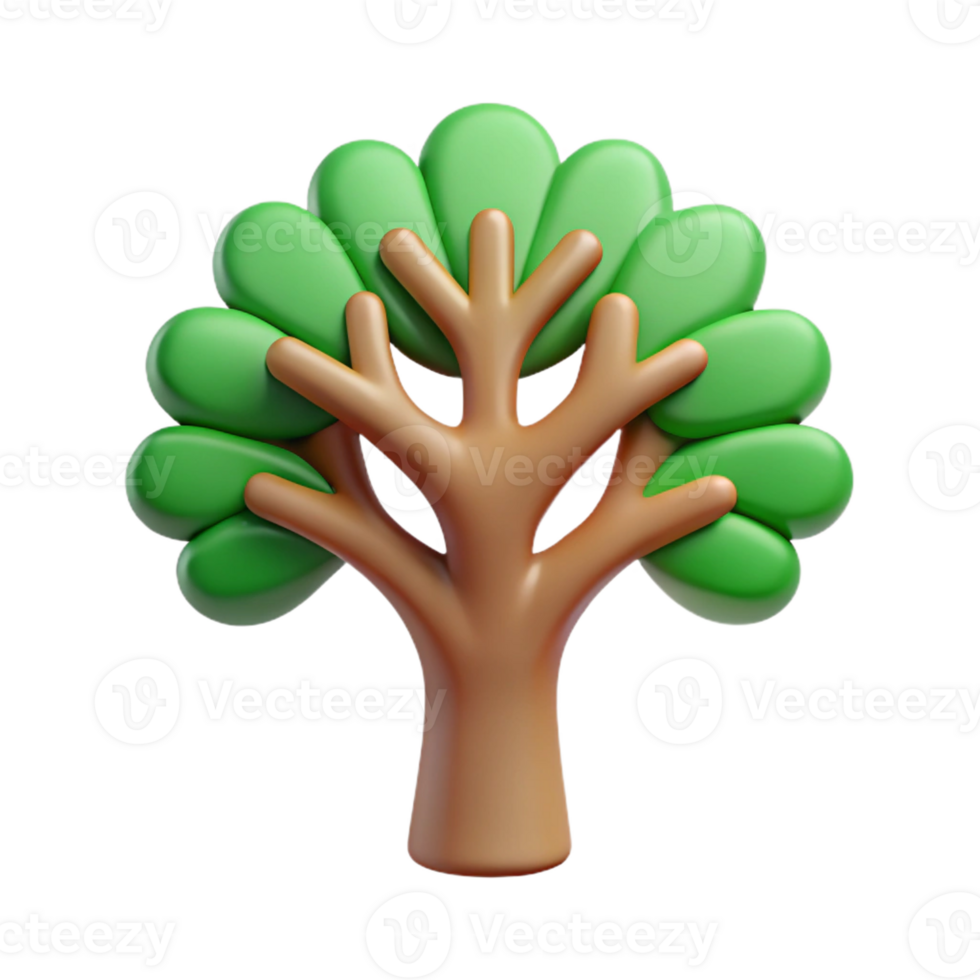 sereno notevole peso singolo ictus albero con pulito Linee e piatto colore le foglie. con scalabile design. png