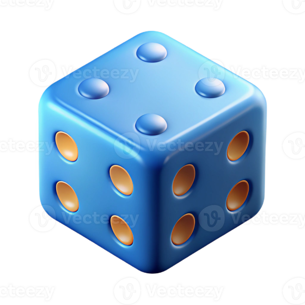 quintessential surreal Isometric set of dice with solid color and crisp edges. Minimal design with Scalable Design. precision png
