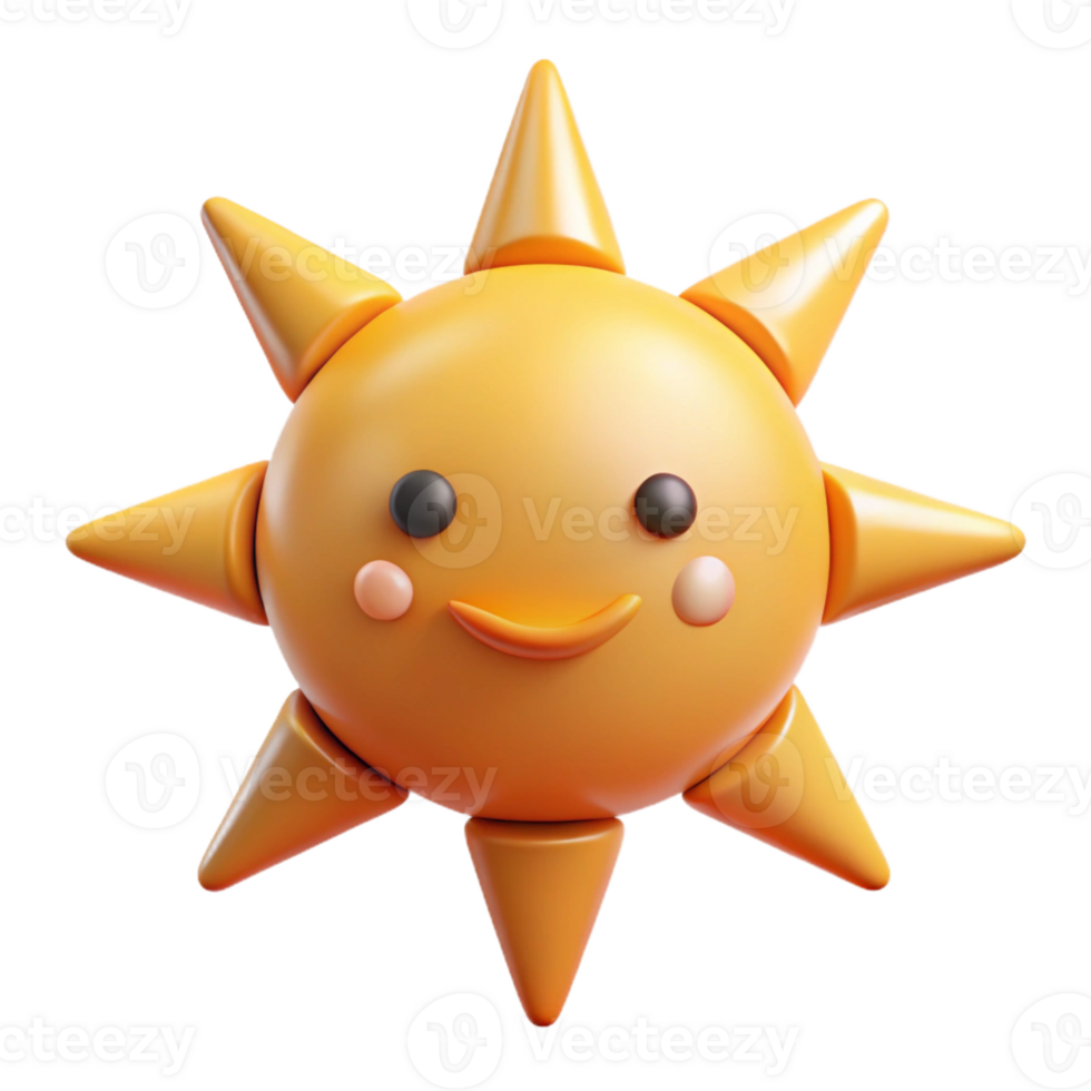 romântico espetacular Sol personagem com oito triangular raios. simétrico, plano cor, com escalável Projeto. magistralmente capturado png