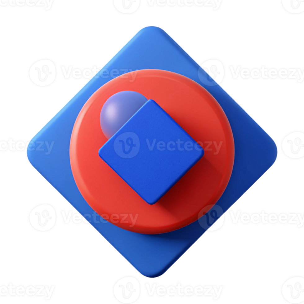 radiant unparalleled Geometric blue circles overlapping a red square. Crisp edges, minimal design with Scalable Design. png