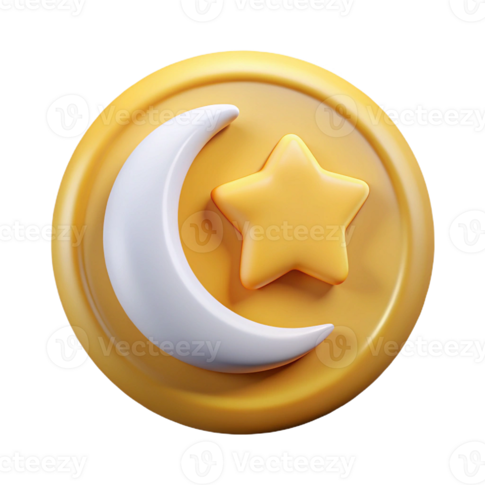 radiant romantic elegant Crescent moon badge, minimalist star inside. Single-weight stroke, flat color, crisp edges with Scalable Design. ultra HD png