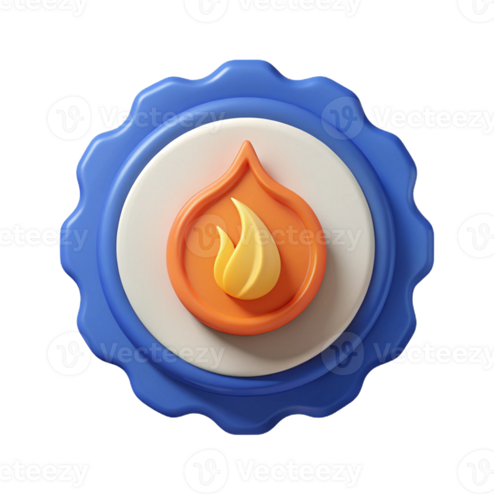 vibrant standout A gear icon with six teeth. Symmetrical, with Scalable Design. png