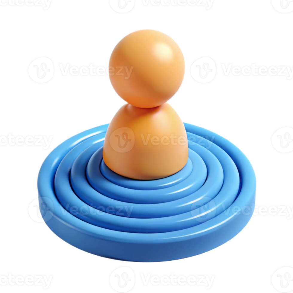 sumptuous bohemian Character formed by a series of concentric circles. Minimal design, flat color with Scalable Design. studio quality png