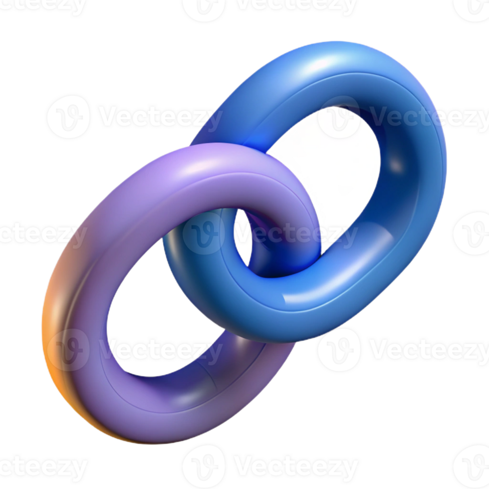 distinctive modern Interlocking circles forming a chain. Crisp edges. Flat color with Scalable Design. studio quality png
