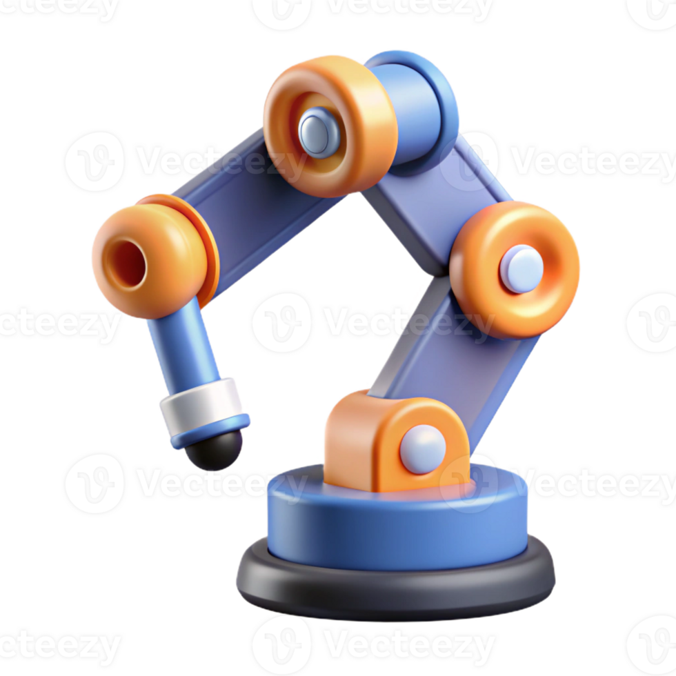 reflective impressive Symmetrical robotic arm, geometric shapes, single-weight stroke with Scalable Design. handcrafted png