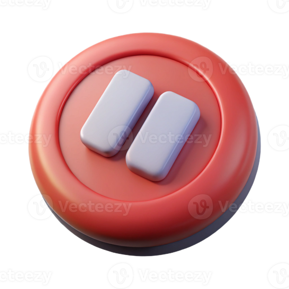 wonderful modern Pause button. Crisp edges, single-weight stroke, flat color with Scalable Design. perfect clarity png