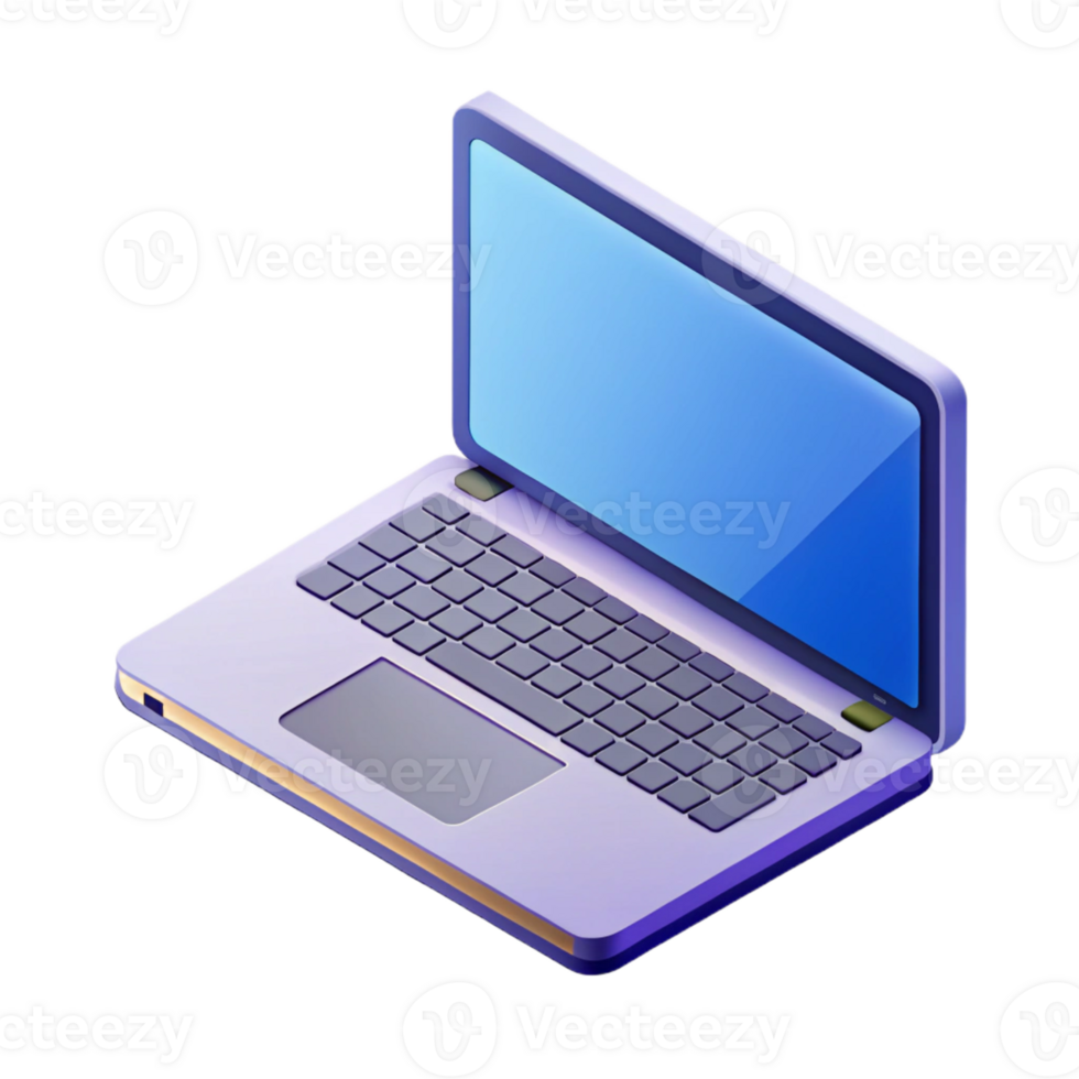 wonderful passionate futuristic Isometric laptop. Minimal, crisp edges, flat color. with Scalable Design. original png