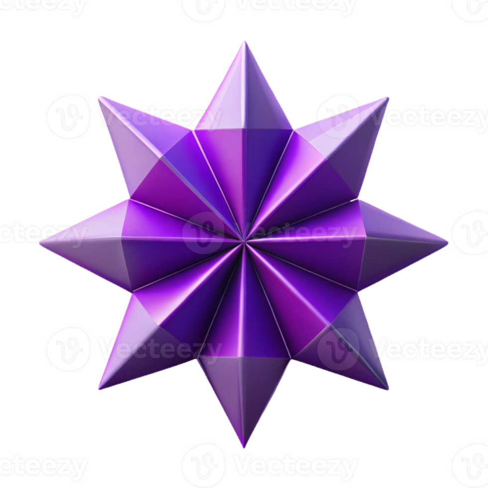 rare traditional Minimal, radiating triangles from center. Purple flat color, sharp edges. with Scalable Design. ultra HD png