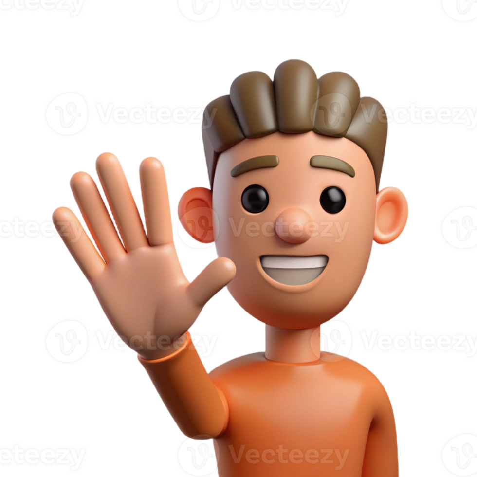 timeless mid-century Waving hand character with four fingers and a thumb. Flat skin tone color with Scalable Design. gallery standard png