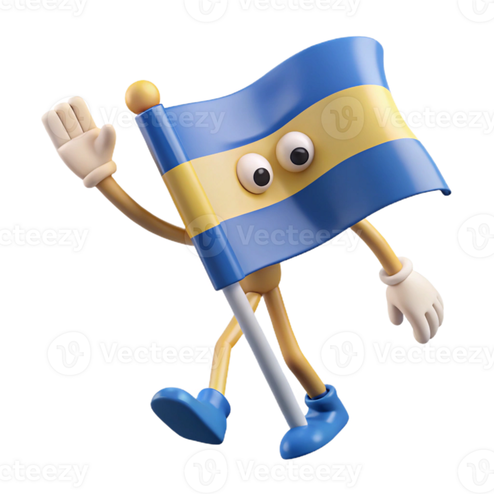 procurados futurista acenando bandeira personagem com em linha reta linhas. fresco arestas, mínimo projeto, plano cor com escalável Projeto. genuíno png