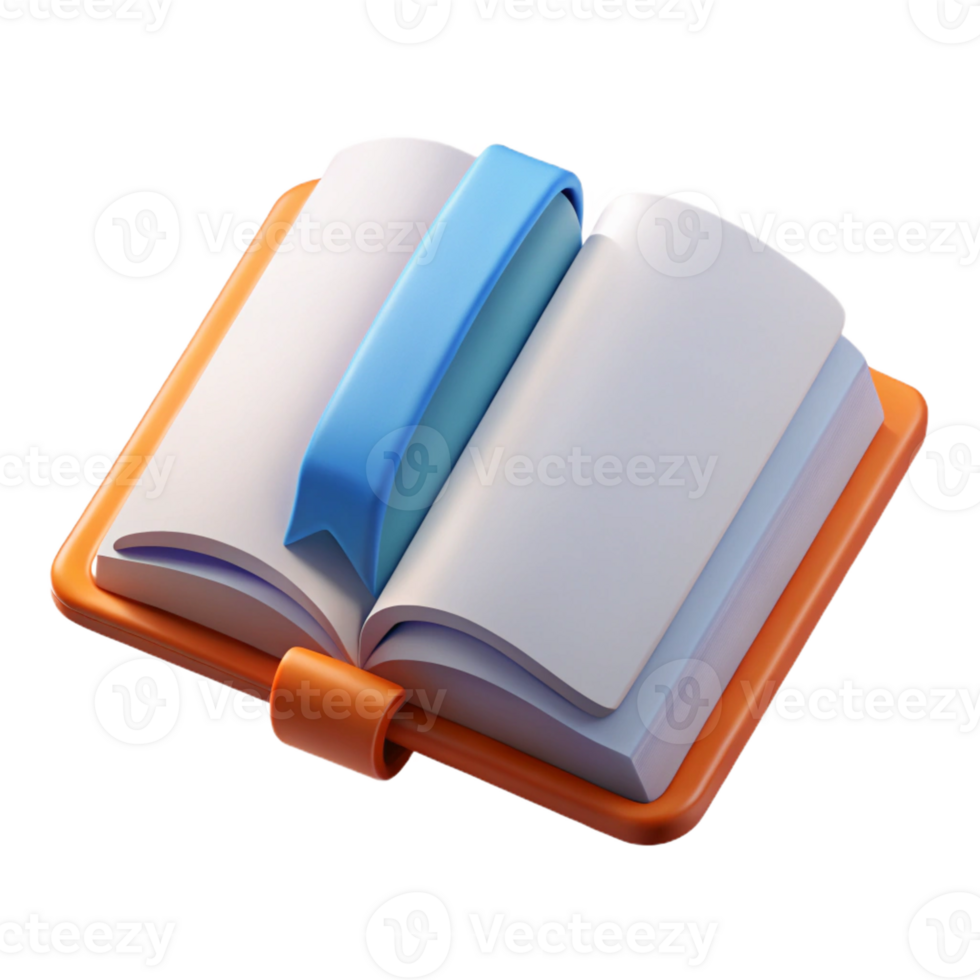 mesmerizing ethereal retro Open book with bookmark. Clean lines, flat color, crisp edges with Scalable Design. exclusive png