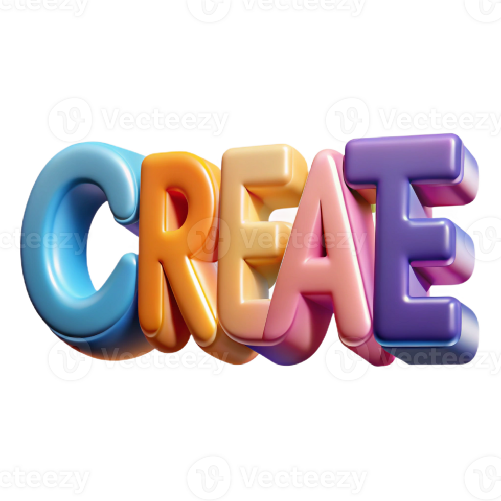 bold gorgeous CREATE in a thin, geometric sans-serif font. Flat color, clean lines with Scalable Design. elite png