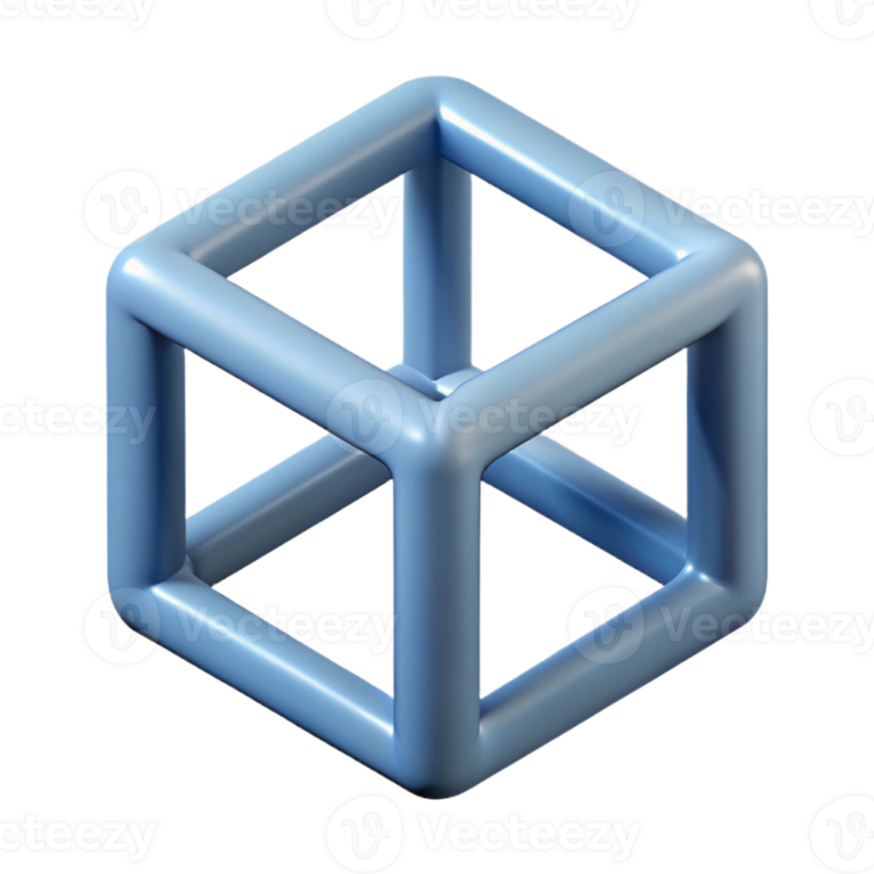 magnificent romantic rustic Geometric outline of a cube. Clean lines, minimal design, with Scalable Design. perfect clarity png