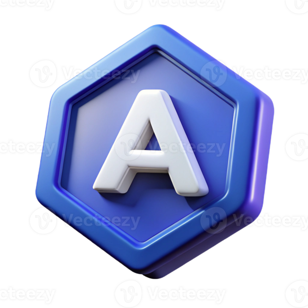 remarkable modern Octagonal badge with a stylized letter A . Crisp edges, scalable, single-weight stroke with Scalable Design. premium png