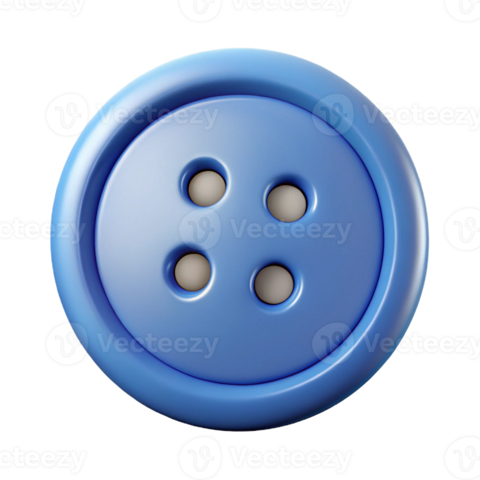 whimsical captivating Button character with four holes. Minimal design, crisp edges, flat color with Scalable Design. high resolution png
