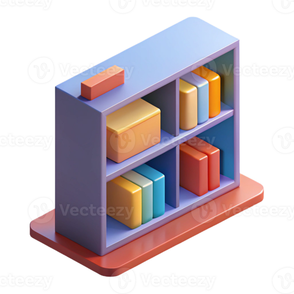 splendid distinctive Isometric bookshelf. Clean lines, single-weight stroke. with Scalable Design. png